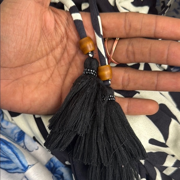 Maaji Black and White Floral Print Pants OS - Picture 4 of 5